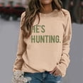 thumbnail image 2 of UJNDER Women's Crewneck Sweatshirt Print Pullover Long Sleeve Casual Fashion Khaki XL, 2 of 6