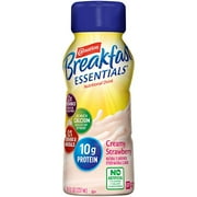 Carnation Breakfast Essentials Ready-to-Drink, Creamy Strawberry, 8 Ounce Bottle (Pack of 24) (Packaging May Vary)