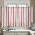 thumbnail image 4 of Red Striped Sheer Curtains 54 Inches Length 2 Panels Set, Window Sheer Curtains for Living Room/Bedroom, Red White Stripes Farmhouse Light Filtering Rod Pocket Curtain 52'' x 54'' x 2, 4 of 7
