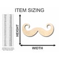 thumbnail image 2 of Unfinished Wood Handlebar Mustache Shape - Craft - up to 46" DIY 42" / 3/4", 2 of 3