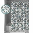 thumbnail image 4 of Boho Leaf Bathroom Curtain 72 Inch Shower Curtain with Hooks, Teal Green Spring Farmhouse Pastoral Tribal Waterproof Polyester Bath Curtain Washable Bathtub Curtain 60''x 72'', 4 of 6