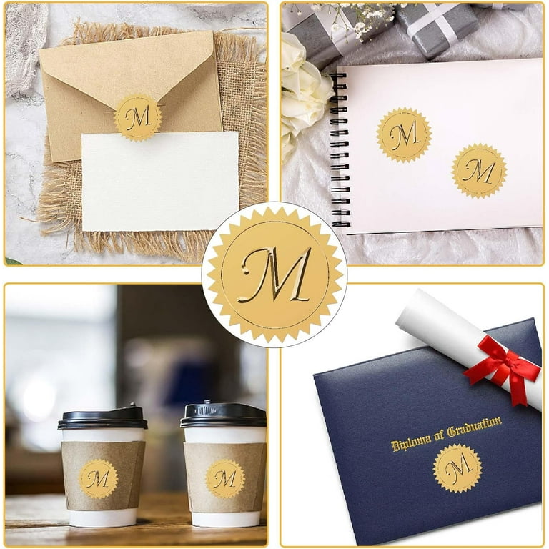 100pcs S Gold Foil Embossed Stickers 2