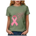 thumbnail image 6 of Women Breast Cancer Print T Shirt Short Sleeve Women Short Sleeve Round Neck Tee Womens Basic T Shirts Tops, 6 of 8