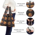 thumbnail image 5 of 5 Pack Foldable Shopping Bag,Halloween Jack Lanterns Pattern Reusable Grocery Bags with Pockets,Large Reusable Tote Bags with Handles Waterproof & Lightweight, 5 of 6