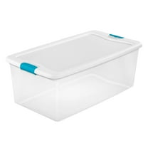 Sterilite 106 Quart Clear Plastic Storage Bin with White Latch Lid, 36 Pack