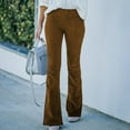thumbnail image 2 of GJSYRH Women's Corduroy Flare Pants Elastic Waist Bell Bottom Trousers 2025 Fall Pants, 2 of 6
