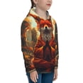 thumbnail image 3 of Kdxio Maple Leaf Meditating Fox Pattern Boys Athletic Unisex Boys Girls Hoodie with Pocket Sweatshirts-Medium, 3 of 6