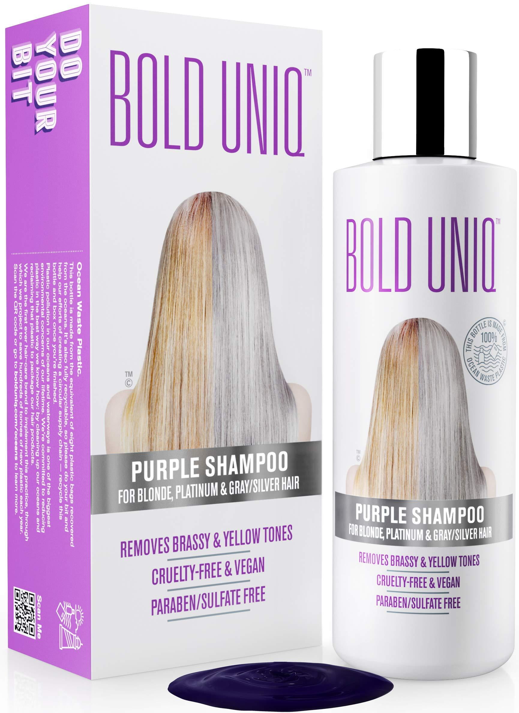 Recyclen Verspreiding Missend Bold Uniq Purple Shampoo for Blonde Hair - Paraben & Sulfate-Free,  Cruelty-Free & Vegan, 8 Fl Oz - Walmart.com