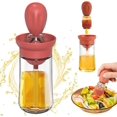 thumbnail image 1 of Botella de aceite con cepillo para rociar de silicona Dispensador de aceite 2 en 1 con cepillo Botella de aceite de vidrio para cocinar Ensalada Barbacoa color TUNC Sencillez, 1 of 5