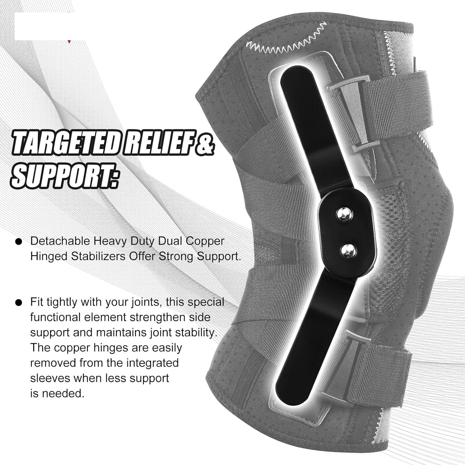 Hinged Knee Brace Support for Knee Pain with Side Stabilizers&Gel Pad Arthritis Meniscus Tear Knee Pain Relief