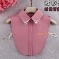 thumbnail image 2 of LoudSung Fake Collar Detachable Half Shirt Blouse False Collar Elegant Crystal Decorative Pure Color for Women Girls, 2 of 5