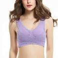 thumbnail image 2 of MesaSe Comfortable Solid Color New Cross Side Buckle Without Rims Gathered Sports Underwear Sleep Bra, 2 of 9