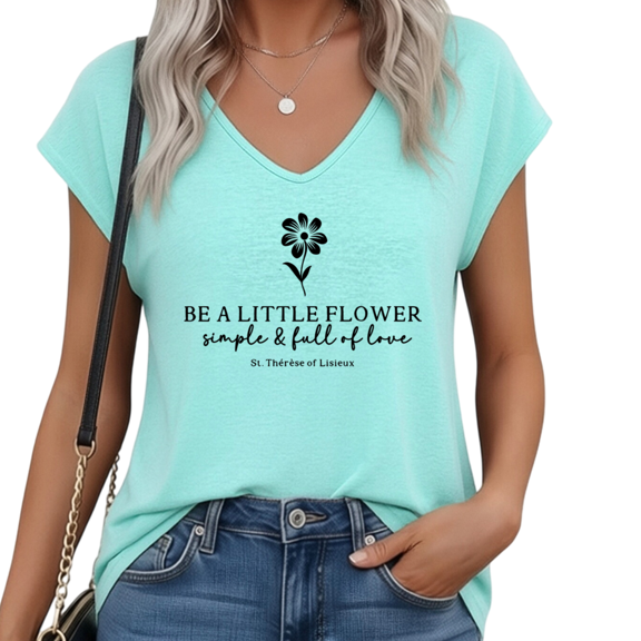 UNISHE Women's Be Who God Meant You To Be Religious Quote Flame Graphic Short Sleeve T-Shirt Flowey Dolman V Neck Soft Poly Rayon Blend Casual Daily Tee