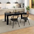 thumbnail image 5 of CZMJY Dining Table for 6, Rectangular Kitchen Table with 330Lbs Capacity, Stable Structure, 63" L x 31.5" W x 30" H Large Farmhouse Center Tables for Dinner, Dinette, Dining Room, Black, 5 of 9