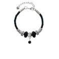 thumbnail image 2 of Delight Jewelry Crystal Black Channel Drop Big Sister Celtic Knot Leather Bead Bracelet, 7"+2" Extender, 2 of 4