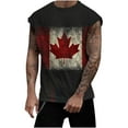 thumbnail image 2 of Camiseta sin mangas de cuello redondo para hombre, informal, a la moda, con estampado, sin mangas, deportiva, de poliéster, 2 of 5