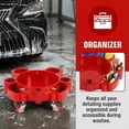 thumbnail image 5 of Qiyester Bucket Dolly with Wheels Portable Detailing Rolling Detailing Wash Pail Stand for Auto Detailing, Car Washing, Garden, Garage (Red), 5 of 10
