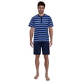 thumbnail image 2 of GÖTZBURG Conjunto de pijama para hombre - corto, a rayas, tapeta de botones, clima-activo Azul M (Medium), 2 of 3