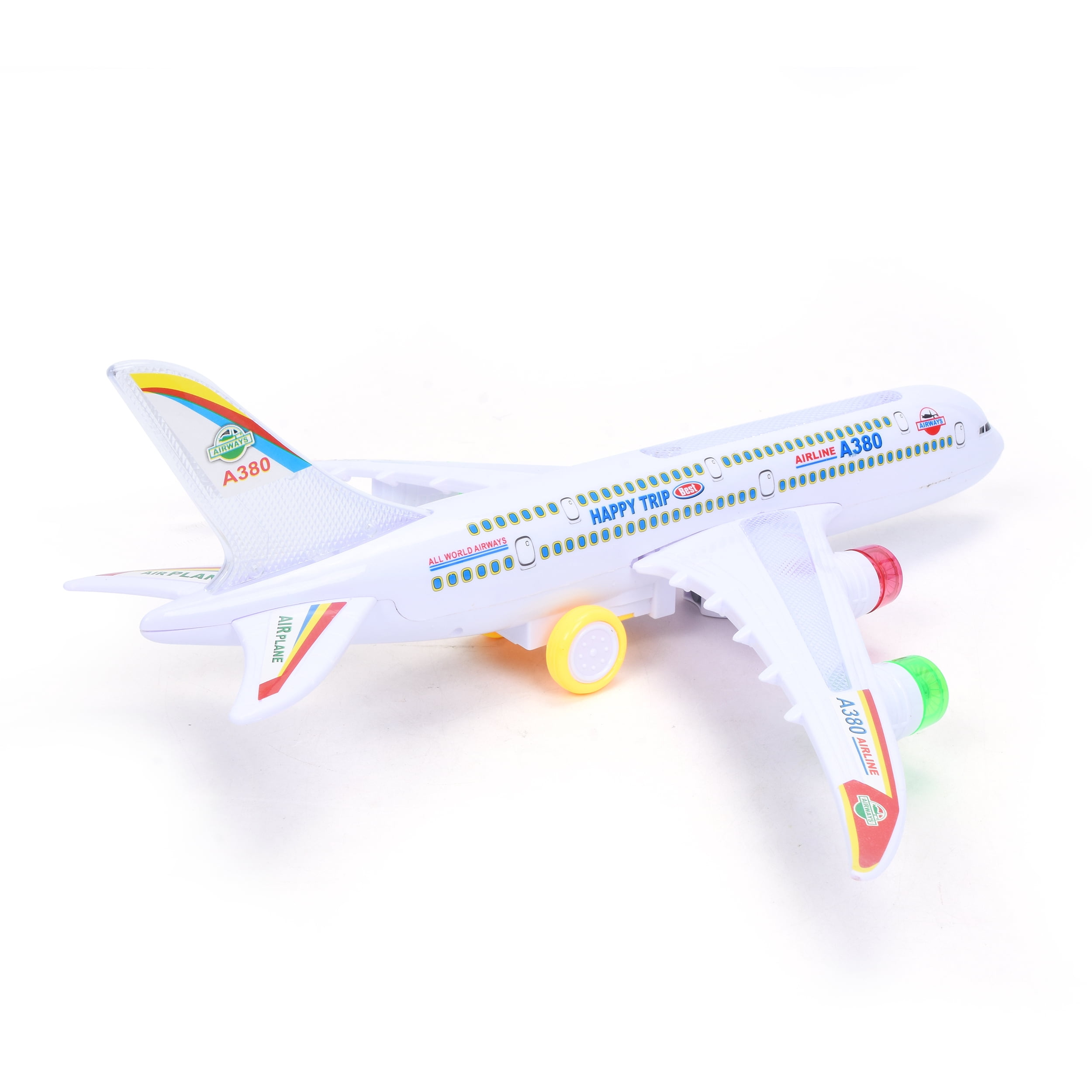 WonderPlay All Aboard! Bump & Go Airplane With Light & Sound - White