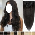 thumbnail image 2 of SEGO Clip in Human Hair Extensions Full Head 100% Real Remy Thick Hair Extensions Silky Straight(7 pcs/15 clips), 2 of 8