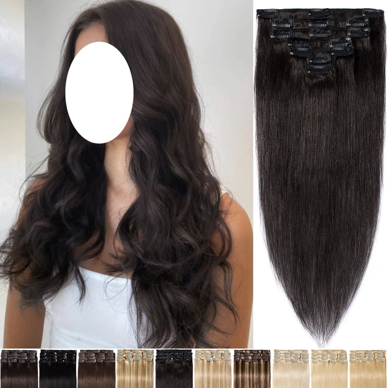 SEGO Clip in Human Hair Extensions Full Head 100% Real Remy  display picture 2