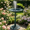 thumbnail image 2 of Zimtown Bird Bath Birdbath/Feeder with  Solar Fountain Outdoor Patio Garden Backyard, Dark Green, 2 of 12