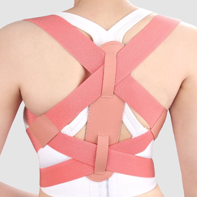 Adjustable Pink Posture Corrector Clavicle Support Double Fixation Back Brace for Men and Women