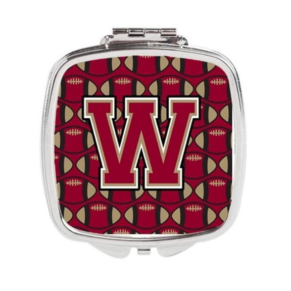 Letter W Football Garnet & Gold Compact Mirror