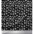 thumbnail image 1 of Soimoi Black Rayon Fabric Alphabet Text Print Fabric by the Yard 42 Inch Wide, 1 of 3