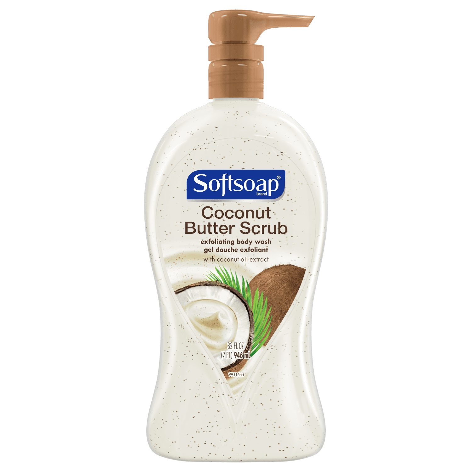 Softsoap Exfoliating Body Wash Pump, Coconut Butter Scrub 32 Fluid