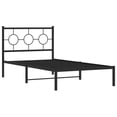 thumbnail image 3 of vidaXL Metal Bed Frame without Mattress with Headboard Black 39.4"x78.7", 3 of 9