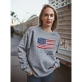 thumbnail image 2 of Independence Day Usa Flag Sweatshirt Women -Image by Shutterstock, Female XX-Large, 2 of 4