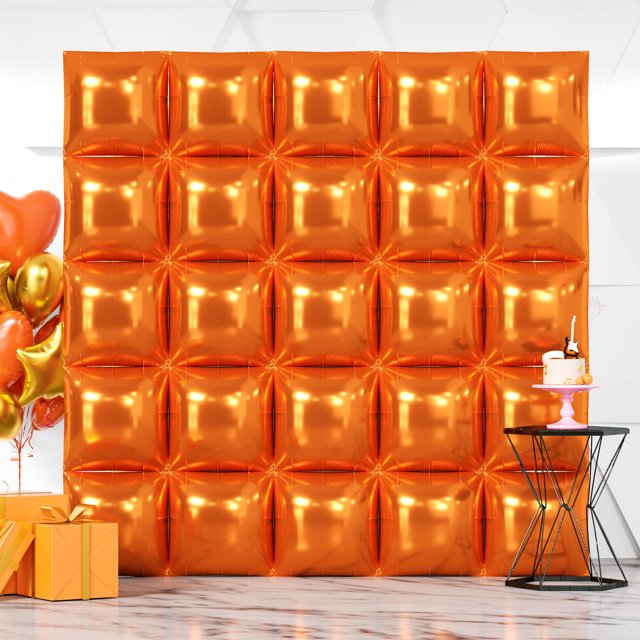 Telón de pared con forma de globo NISOCY, lámina cuadrada naranja x25