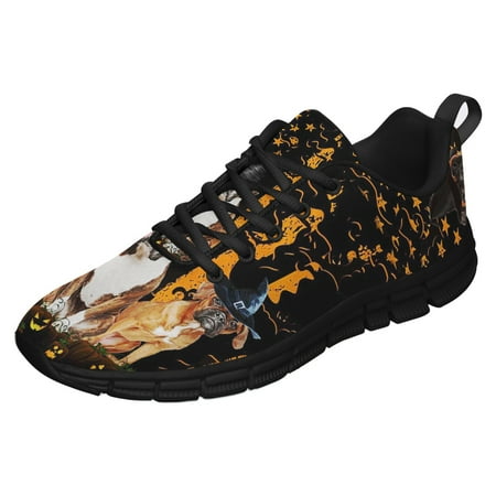 

Boxer Halloween Pumpkin America Running Shoes Sneakers Mesh Black Size 10