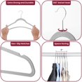 thumbnail image 3 of Velvet Hangers LUX Decor Grey, paquete de 50 prendas antideslizantes, 3 of 6