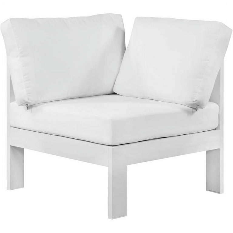 Meridian Furniture Nizuc Outdoor Patio White Aluminum Modular Corner Chair Meridian Furniture Nizuc Outdoor Patio White Aluminum Modular Corner Chair