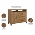 thumbnail image 4 of Pemberly Row Office Storage Credenza in Fresh Walnut - Engineered Wood, 4 of 7