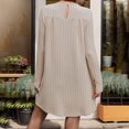 thumbnail image 5 of Roncen Women's Solid Brushed Dress - Casual Round Neck Long Sleeve with Contrast Panels and Ruffle Details, Relaxed Fit Midaxi Dress for Daily Wear, 5 of 9