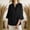 Black, variant on ClodeEU Womens Ruffle 3/4 Sleeve Blouse Tops ,V Neck Business Casual Blouses Shirts with Buttons Purple,Womens Plus S