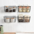 thumbnail image 2 of NEX Hanging Metal Storage Basket No Drilling Wall Mounted, Black, Set of 2, 2 of 10