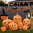 thumbnail image 4 of Light Up Pumpkin Resin Jack O' Lantern with Flameless Candle, Fall Decor, Halloween Decorations, Outdoor Indoor Autumn Decoration for Table Centerpieces Porch Room Front Door Mantel, 4 of 11