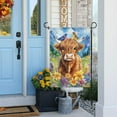 thumbnail image 2 of Highland Cow with Floral and Birds Garden Flags 12×18 Inch Double Sided Decorative Yard Banner Seasonal Flag for Outdoor Outside Decor, 2 of 6