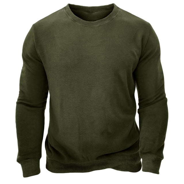 Mode Décontractée pour Hommes Col Rond Manches Longues Pull Épais Chandails en Molleton Blouse
