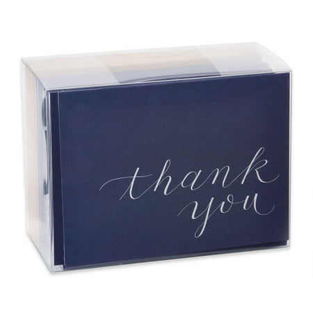 American Greetings 50 Count Thank You Cards and Envelopes, Navy