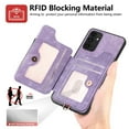 thumbnail image 4 of ELEHOLD for Samsung Galaxy S20+ Case with Ring Holder, Galaxy S20+ Wallet Case with RFID Blocking Card Holder Wristlet Strap, Magnetic Button Flip Folio Kickstand Shockproof Phone Cover,Purple, 4 of 10