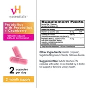 vH Essentials Probiotics for Women with Prebiotics, Cranberry & Vitamin C – 120 Capsules (60-Day Supply)