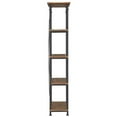 thumbnail image 4 of Weston Home Clayton 5 Shelf Narrow Wood and Metal Bookcase, Brown, 4 of 6