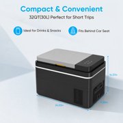 TABU 38QT(35L) Electric Cooler,12V Portable Car Refrigerator with Dual Zone,Independent Temperature Control,Black