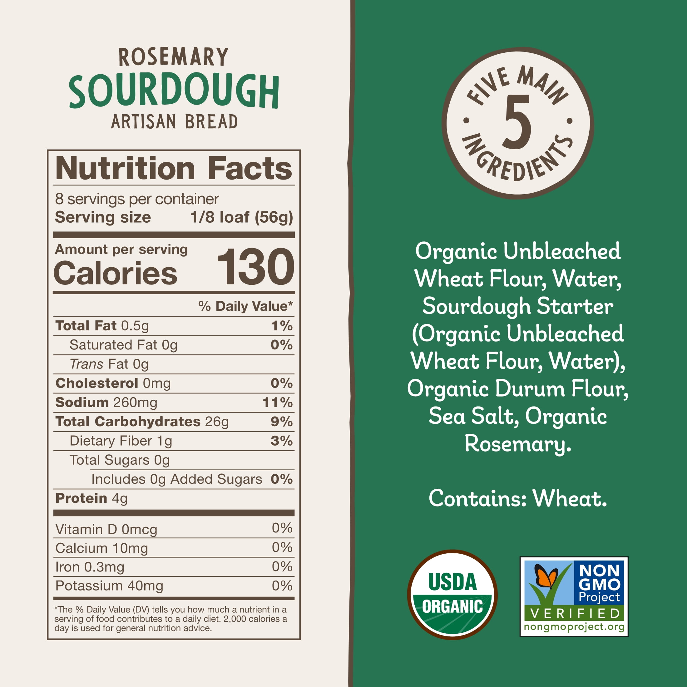 Essential Bake at Home Rosemary Sourdough Bread, Certified Organic, 16 oz, 4 Pack