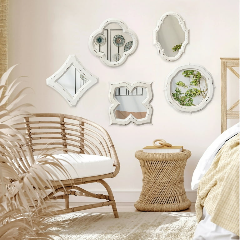 Sintosin Vintage Small Scalloped Wall Mirror Decorative 8.9 Sintosin Vintage Small Scalloped Wall Mirror Decorative 8.9